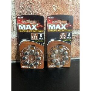 16 CVS Brand MAX Size 312 Hearing Aid Batteries